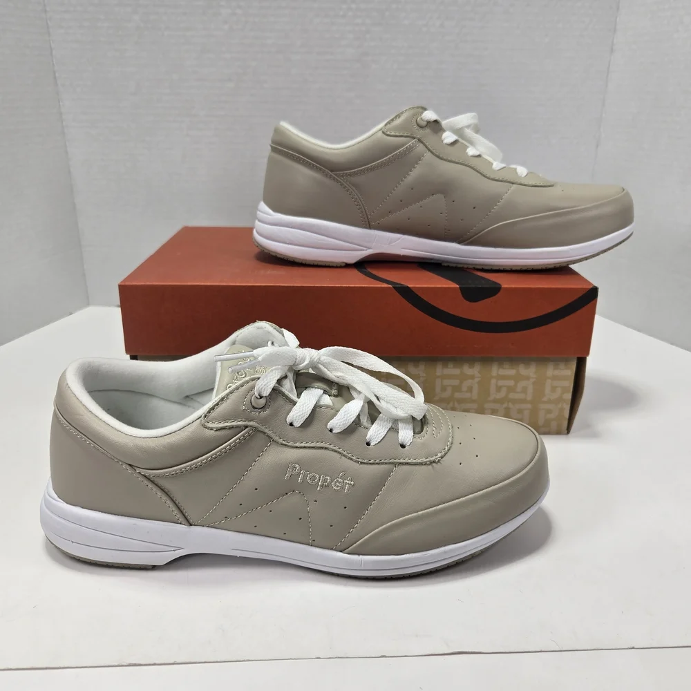 Propet Washable Walker W3840 Beige Lace-Up Comfort Sneakers Women's Size 9 Wide